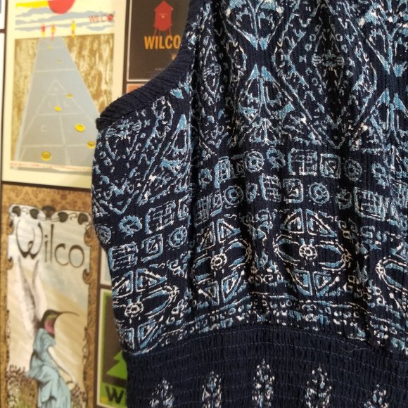 Bila dress XXL abstract geometric tribal floral crochet neck midi maxi boho - Picture 10 of 14